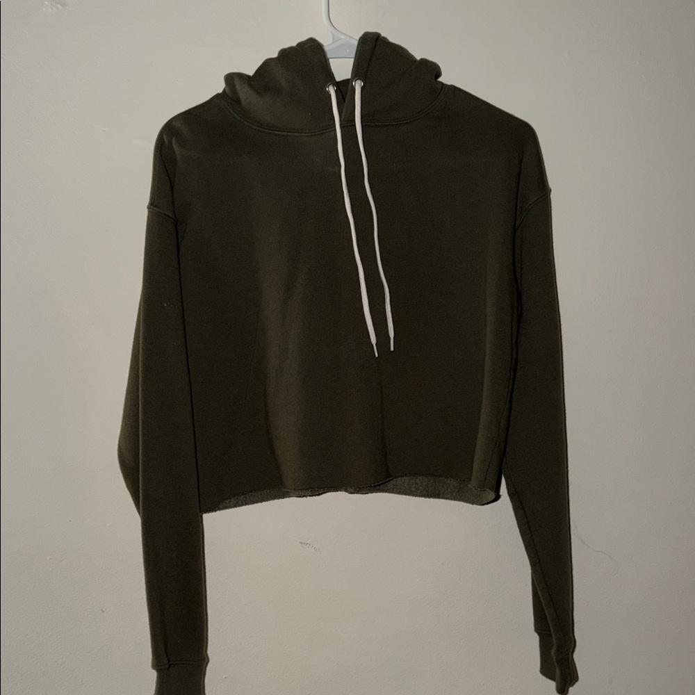 Wild Fable Dark Green Cropped Hoodie